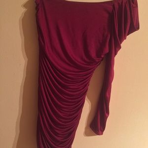 Ruched one shoulder dress